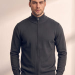Zip-Up Cardigan, close-up of the upper body