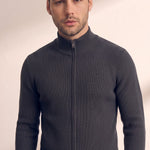 Zip-Up Cardigan, close-up of the upper body