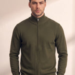 Zip-Up Cardigan, close-up of the upper body