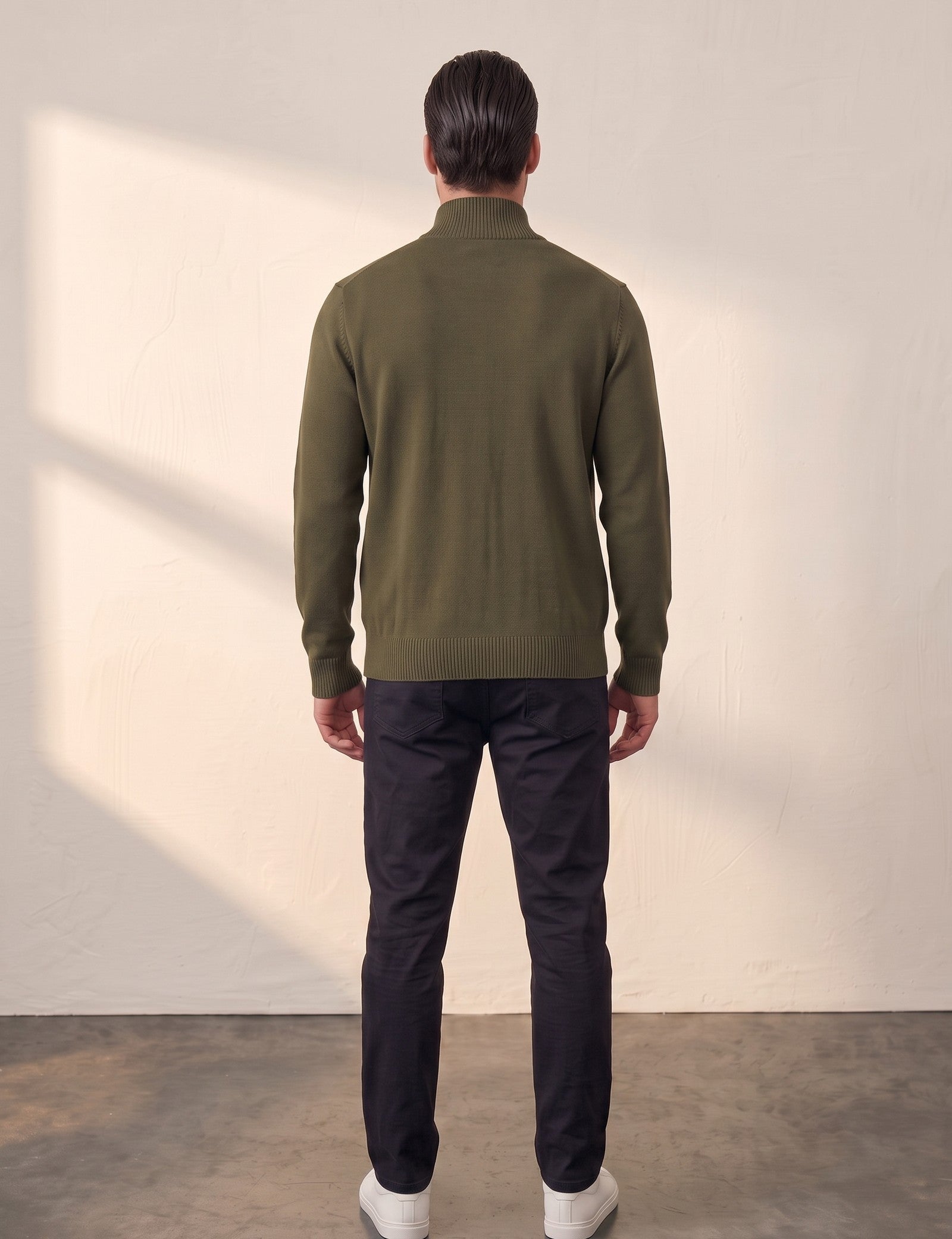 Zip-Up Cardigan, back view, full length
