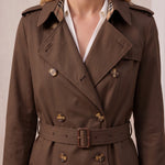 Deluxe Trench Coat, close-up of the upper body.