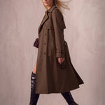 Deluxe Trench Coat, side view, full length.