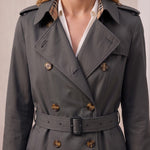 Deluxe Trench Coat, close-up of the upper body.