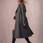 Deluxe Trench Coat, side view, full length.