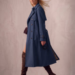 Deluxe Trench Coat, side view, full length.