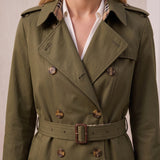 Deluxe Trench Coat, close-up of the upper body.