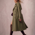 Deluxe Trench Coat, side view, full length.