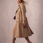 Deluxe Trench Coat, side view, full length.