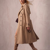 Deluxe Trench Coat, side view, full length.