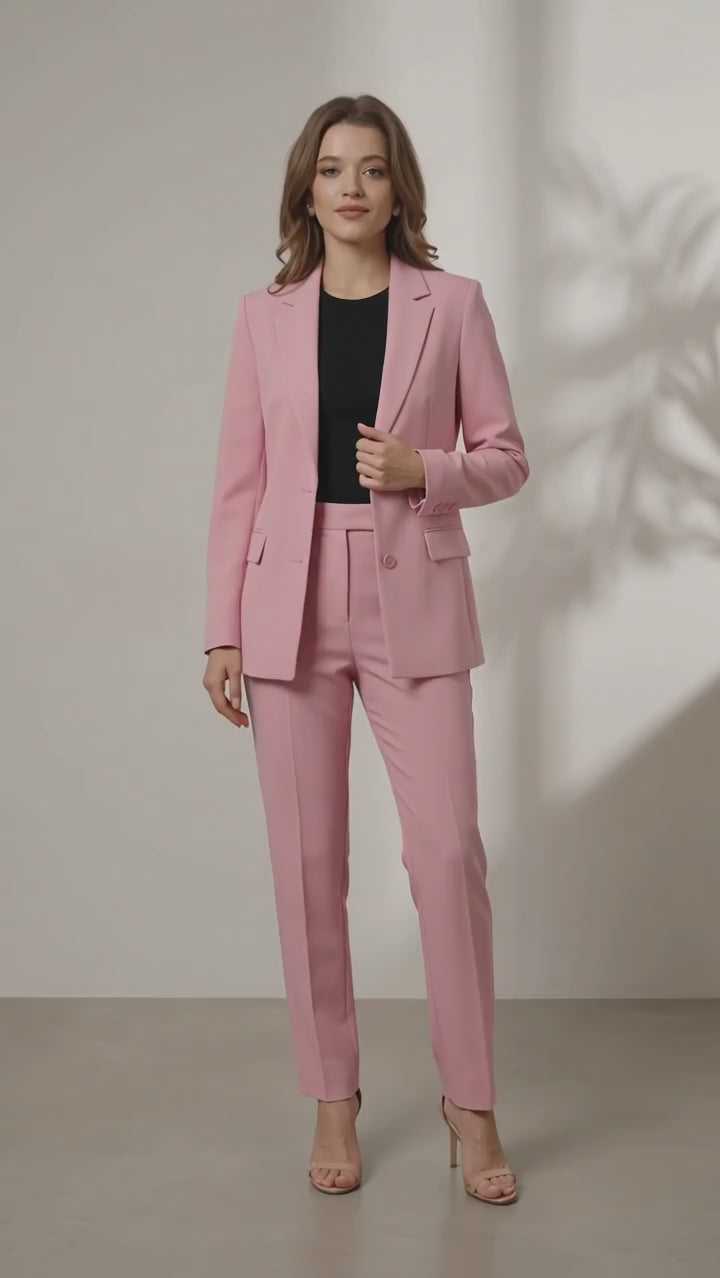 Women's Single-Breasted Blazer & Straight-Leg Trouser Co-ord