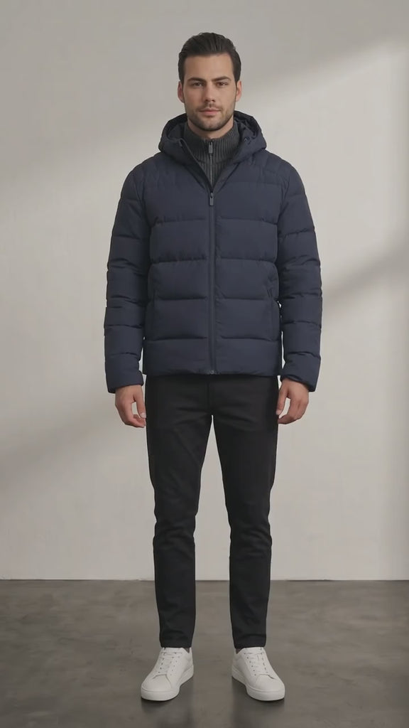 Men's Heavyweight Down Puffer Jacket - Navy