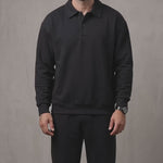 Men's Oversized Long Sleeve Polo Shirt