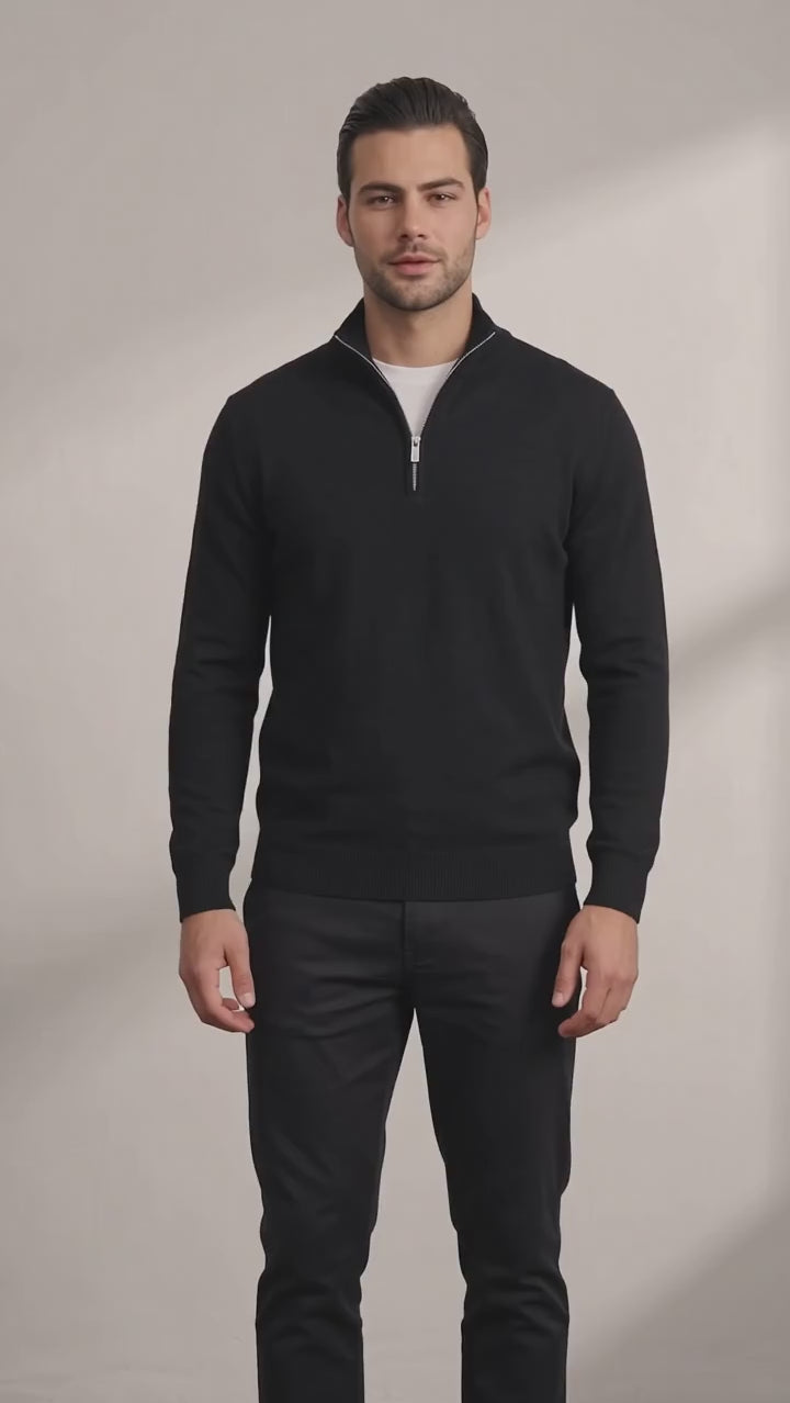 Men's Fine Knit Quarter Zip Jumper