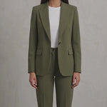 Women's Tailored Two-Piece Trouser Suit - Olive Green