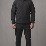 Men's Hooded Softshell Jacket & Trousers Set - Black