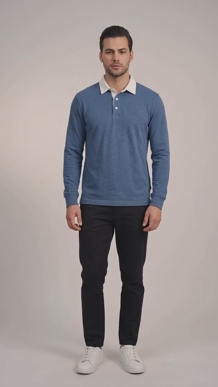 Men's Knitted Jersey Polo Shirt