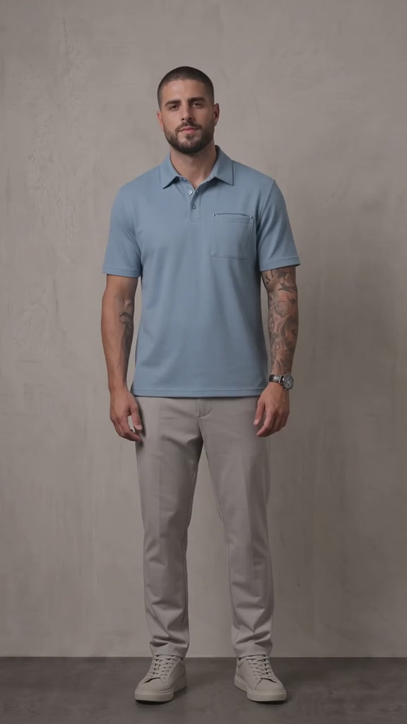 Men's Piqué Polo Shirt with Chest Pocket