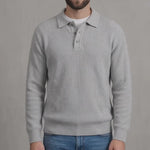 Men's Knitted Button Polo Jumper