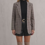 Women's Check Plaid Casual Blazer