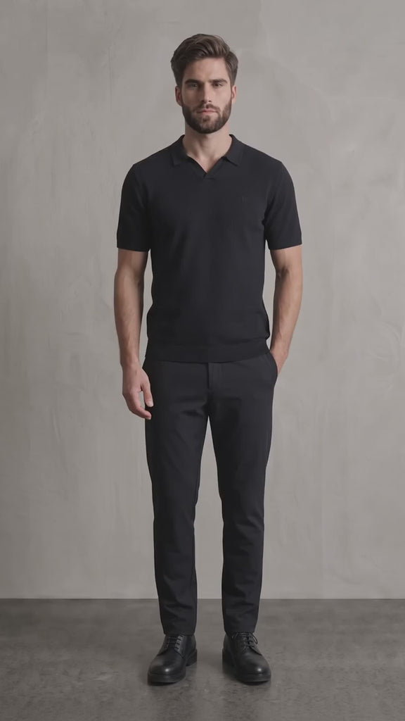 Men's Open Knit Short Sleeve Polo Shirt
