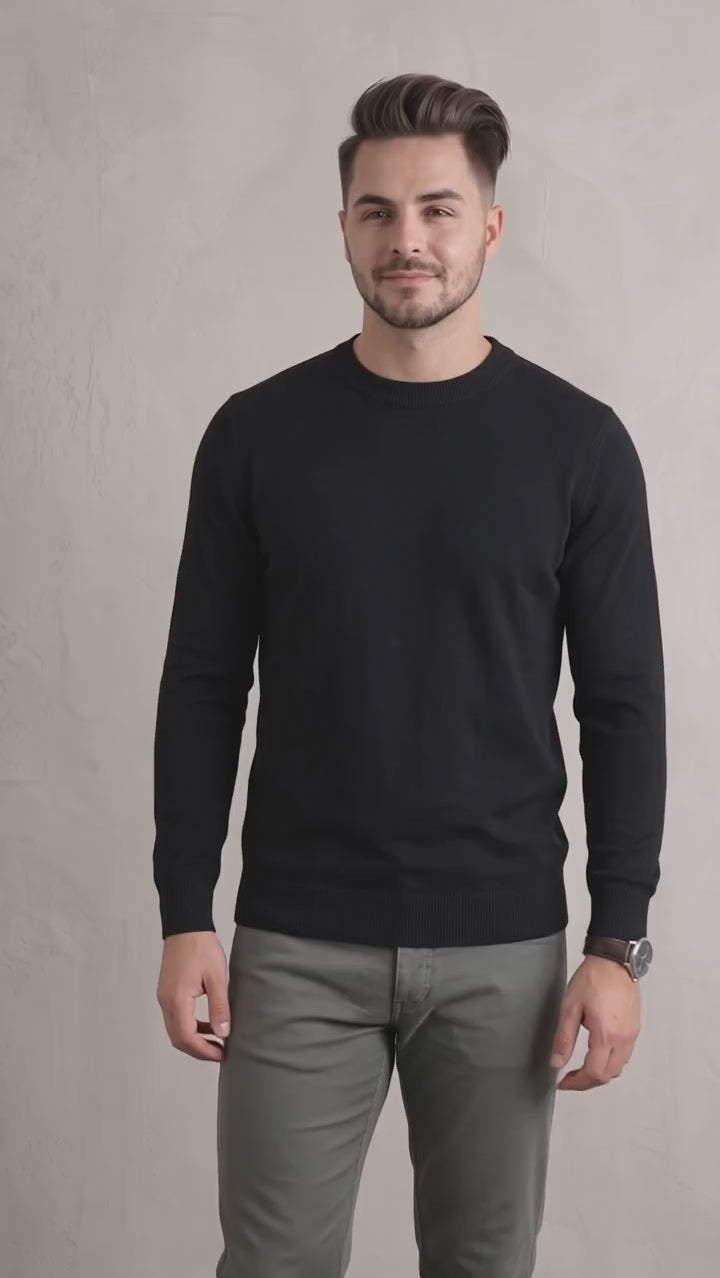 Men's Slim Fit Lightweight Crew Neck Jumper