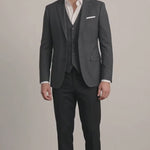 Men's Classic Three-Piece Formal Suit - Dark Grey