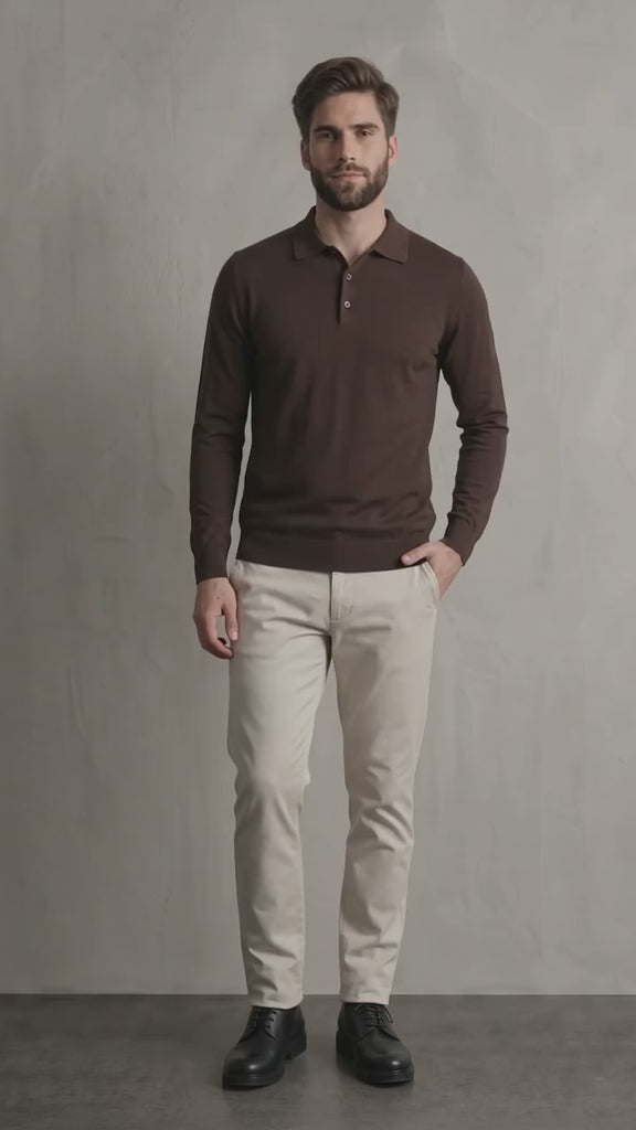 Men's Classic Tailored Fit Polo Shirt - Brown