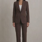 Women's Tailored Two-Piece Trouser Suit - Brown